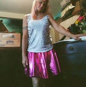 Metallic pink skirt